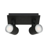 Badkamerspot Points Noirs 2 lichts Zwart inclusief ledlampen IP44