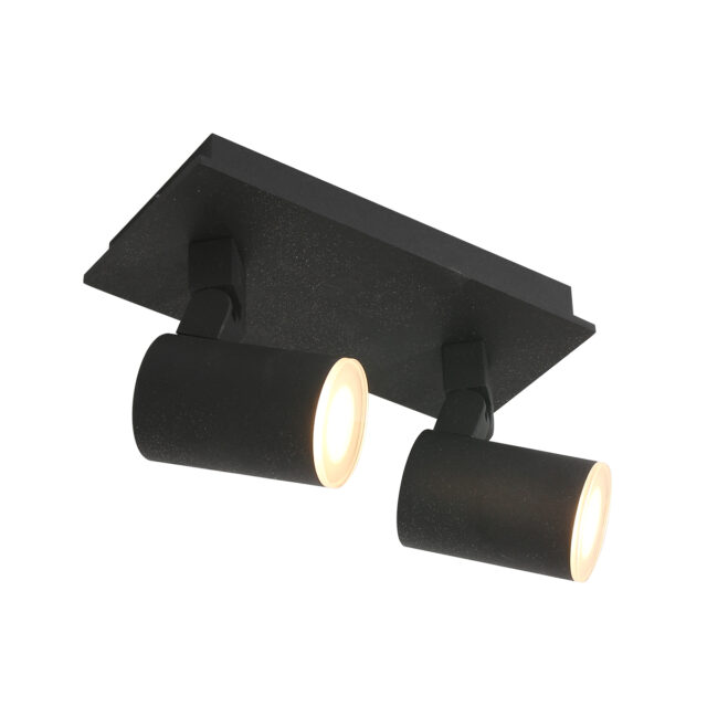 Badkamerspot Points Noirs 2 lichts Zwart inclusief ledlampen IP44