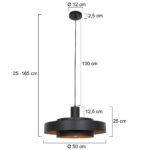 Hanglamp Flinter | 1 lichts | zwart | metaal | Ø 50 cm | E27 | dimbaar | modern design