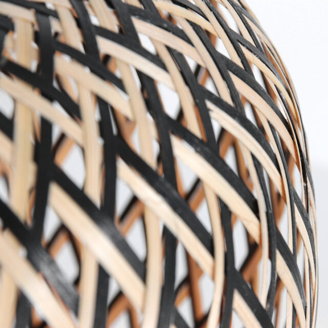 Houten Tafellamp Maze 1 lichts Naturel/Zwart