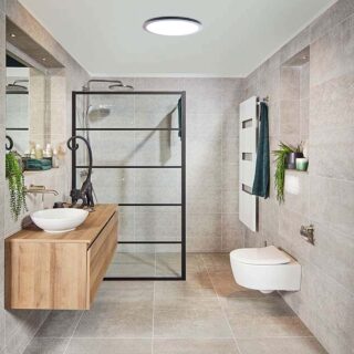 Plafondlamp zwart Ø 26cm - IP44