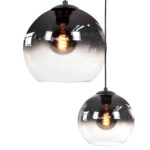 Ronde eettafellamp 3-lichts glas helder - smoke