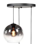 Ronde eettafellamp 3-lichts glas helder - smoke