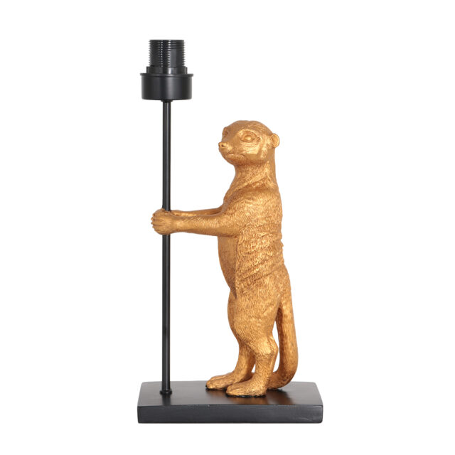 Tafellamp Animaux 1 lichts Zwart Goud Stokstaartje zonder kap