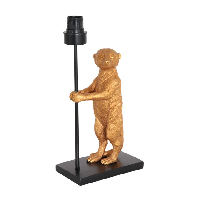 Tafellamp Animaux 1 lichts Zwart Goud Stokstaartje zonder kap