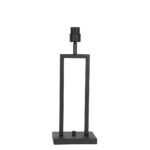 Tafellamp Stang 1 lichts mat Zwart met Linnen Kap Wit