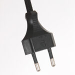 Tafellamp Stang 1 lichts Zwart met Kap Oker Velours