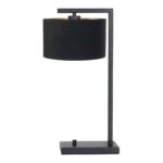 Tafellamp Stang 1 lichts Zwart met Kap Zwart Velours
