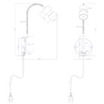 Verstelbare wand leeslamp LED | staal