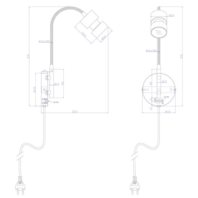 Verstelbare wand leeslamp LED | staal