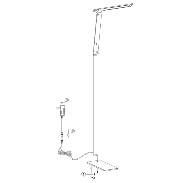 Vloerlamp Serenade LED 1 lichts staal