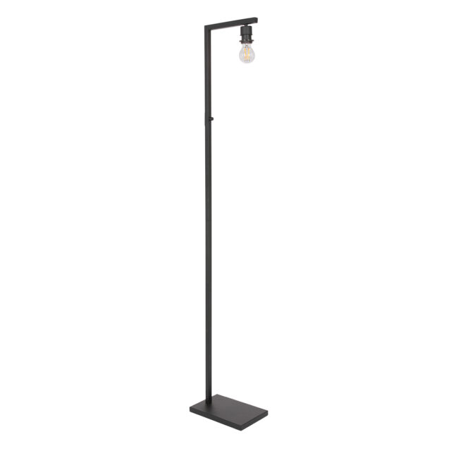 Vloerlamp Stang 1 lichts Zwart met Kap Groen Velours