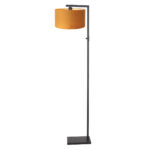 Vloerlamp Stang 1 lichts Zwart met Kap Oker Velours