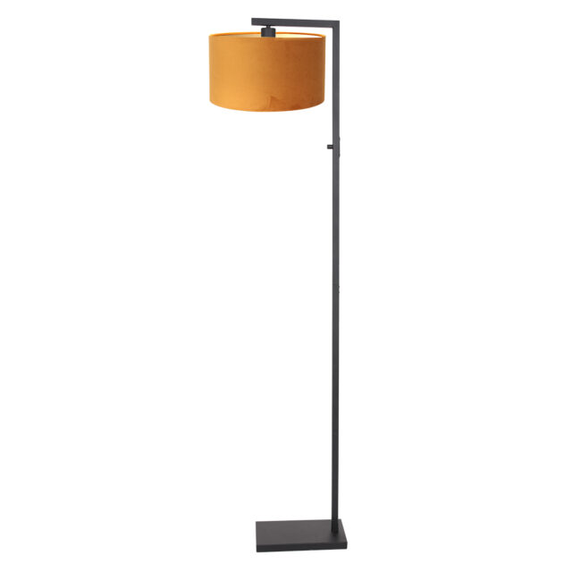 Vloerlamp Stang 1 lichts Zwart met Kap Oker Velours