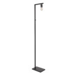 Vloerlamp Stang 1 lichts Zwart met Kap Taupe Velours