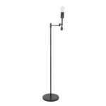 Vloerlamp Stang 1 lichts Zwart met Leeslamp en Kap Taupe Velours