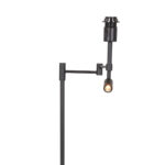 Vloerlamp Stang 1 lichts Zwart met Leeslamp en Kap Taupe Velours