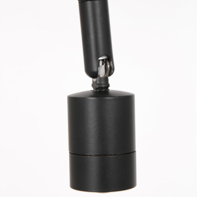 Vloerlamp Stang 1 lichts Zwart met Leeslamp en Kap Taupe Velours