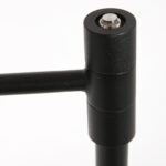 Vloerlamp Stang 1 lichts Zwart met Leeslamp en Kap Zwart Velours