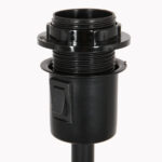 Vloerlamp Stang 1 lichts Zwart met Leeslamp en Kap Zwart Velours