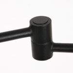 Vloerlamp Stang 1 lichts Zwart met Leeslamp en Linnen Kap Grijs