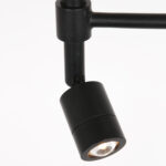 Vloerlamp Stang 1 lichts Zwart met Leeslamp en Linnen Kap Klei