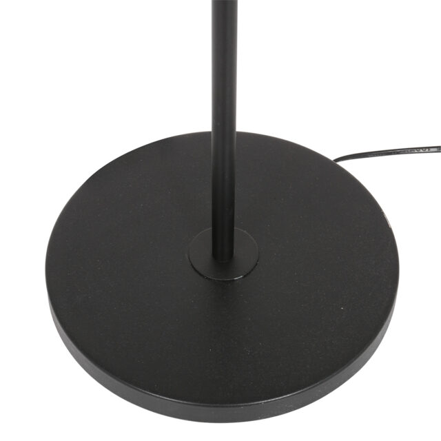 Vloerlamp Stang 1 lichts Zwart met Leeslamp en Linnen Kap Klei