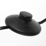 Vloerlamp Triek 1 lichts Hout/Zwart met Zwarte Stoffen Kap
