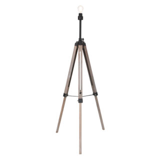 Vloerlamp Triek 1 lichts Hout/Zwart zonder Kap