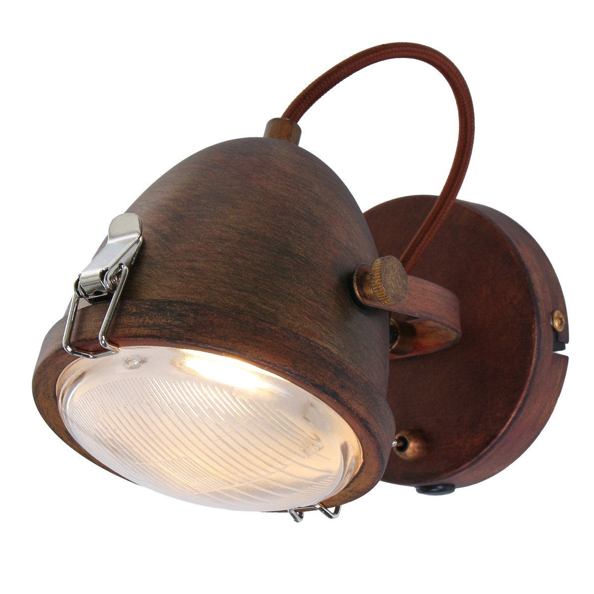 Wandlamp Paco 1 lichts Bruin inclusief LED lampen