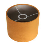 Wandlamp Stang 1 lichts Zwart met Kap Oker Velours
