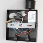 Wandlamp Stang 1 lichts Zwart met Leeslamp en Kap Blauw Velours