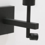 Wandlamp Stang 1 lichts Zwart met Leeslamp en Kap Groen Velours