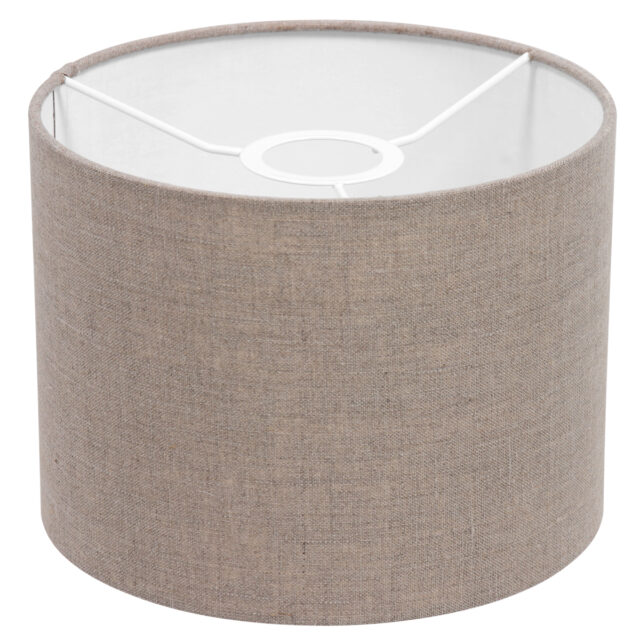 Wandlamp Stang 1 lichts Zwart met Leeslamp en Linnen Kap Klei