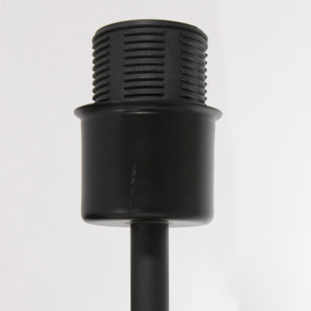 Wandlamp Stang 1 lichts Zwart met Leeslamp en Linnen Kap Klei