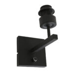 Wandlamp Stang 1 lichts Zwart met Linnen Kap Klei