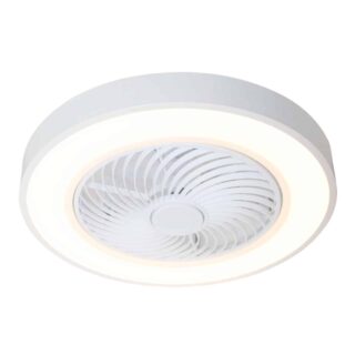 Witte Plafondlamp Fiato Met Ventilator 6 Draaisnelheden 3 Lichtsterkten O 50cm