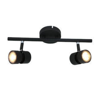 Zwarte 2 lichts spot verstelbaar | LED GU10