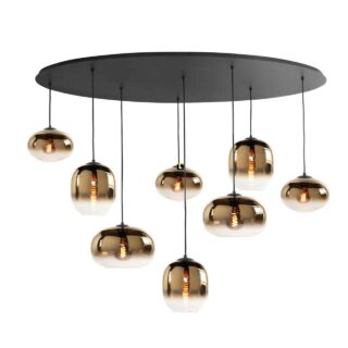 Zwarte ovale hanglamp Bellini | 8 lichts | verstelbaar | modern design