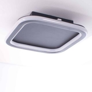 Zwarte plafondlamp badkamer vierkant