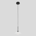 Barlamp LED 1 lichts zwart met glas