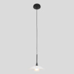 Barlamp LED 1 lichts zwart met glas