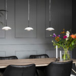 Barlamp LED 1 lichts zwart met glas