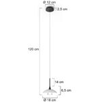 Barlamp LED 1 lichts zwart met glas