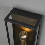 Grote buitenlamp zwart/goud met glas