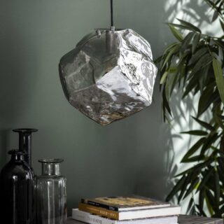 Hanglamp 1-lichts Rock chromed glass