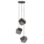 Hanglamp 3-lichts Rock getrapt chromed glass