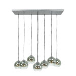 Hanglamp Bubble Shaded | 7 lichts | zilver / smoke | glas | dimbaar | modern / sfeervol design