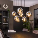 Hanglamp Bubble Shaded | 7 lichts | zilver / smoke | glas | dimbaar | modern / sfeervol design