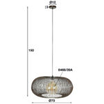 Hanglamp Copper Twist | 1 lichts | zwart | Ø 70 cm | in hoogte verstelbaar tot 150 cm | dimbaar | modern design